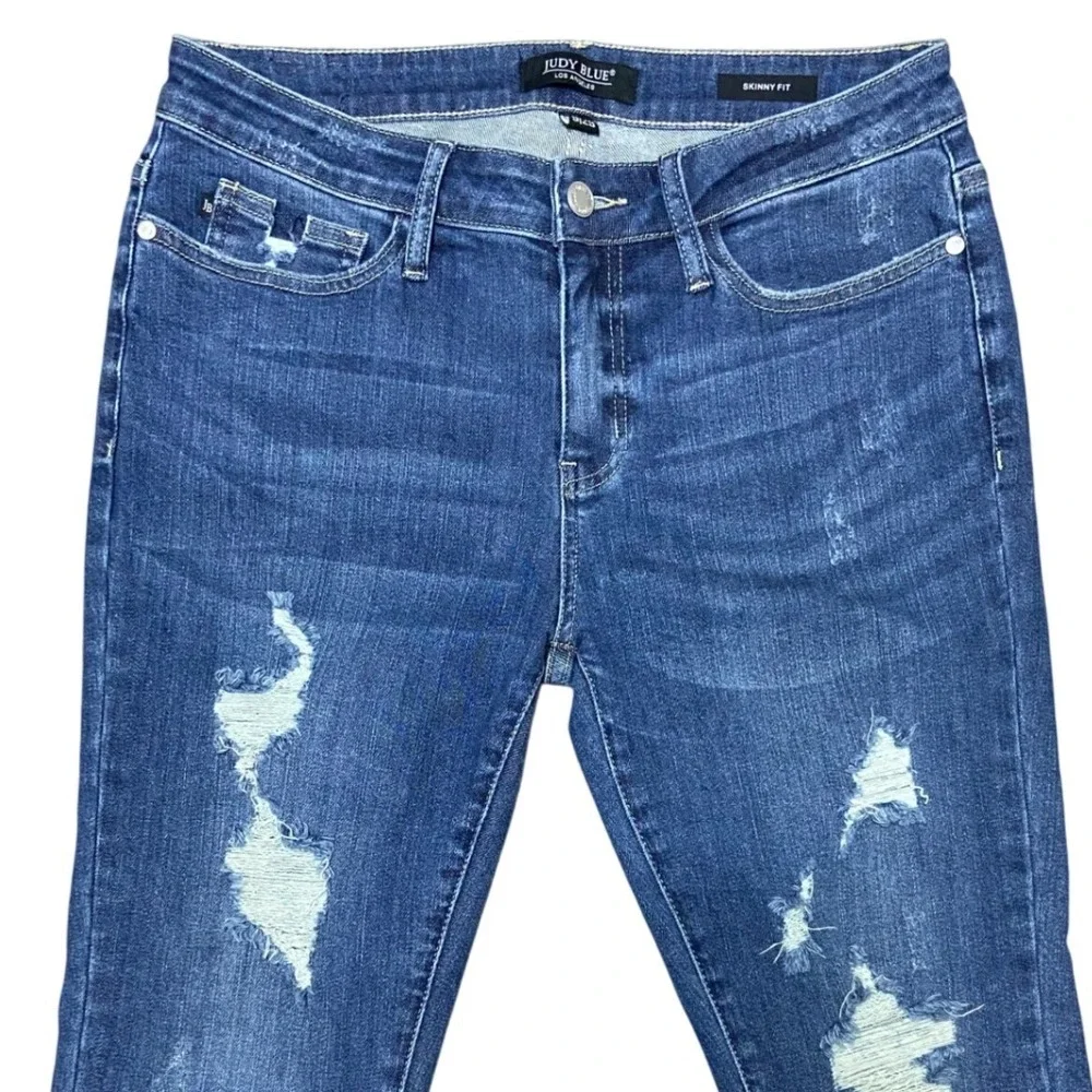Judy Blue Los Angeles‎ Skinny Fit Distressed Frayed Hem Preppy Grunge Jeans 9/29